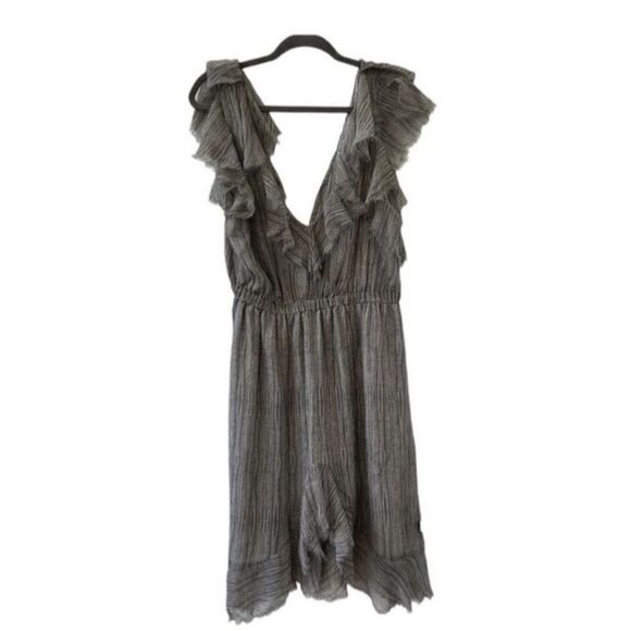 L’Agence Pur Amour Sophie Ruffle Silk Chiffon Cobra Print Dress Women’s Size 10 - Picture 3 of 11
